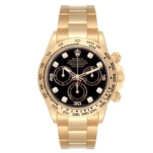 Rolex Cosmograph Daytona (Reference 116508). A yellow gold diamond set automatic wristwatch with chronograph. 2018