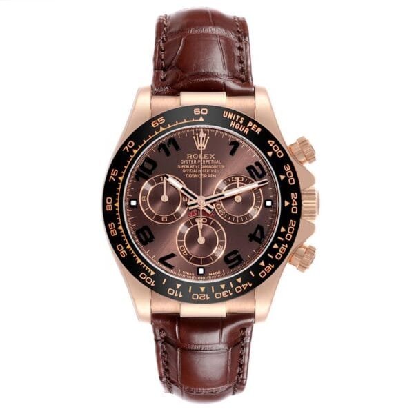 Rolex Cosmograph Daytona (Reference 116515). A rose gold automatic wristwatch with chronograph.