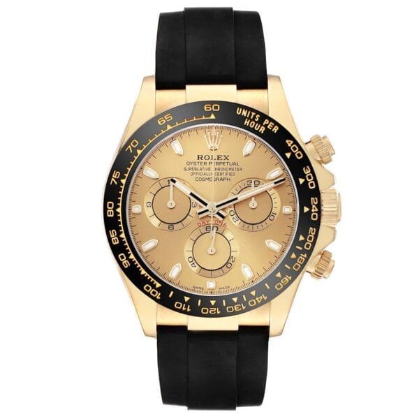 Rolex Cosmograph Daytona (Reference 116518LN). A yellow gold automatic wristwatch with chronograph. 2023