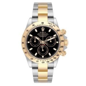 Rolex Cosmograph Daytona (Reference 116523). A yellow gold stainless steel automatic wristwatch with chronograph. 2014