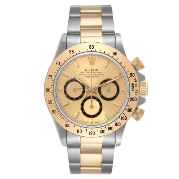 Rolex Cosmograph Daytona Zenith Inverted 6 (Reference 16523). A yellow gold and stainless steel automatic wristwatch with chronograph. 1991-1992