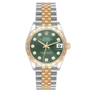 Rolex Datejust Midsize (Reference 278343). A yellow gold stainless steel diamond set automatic wristwatch with date. 2023