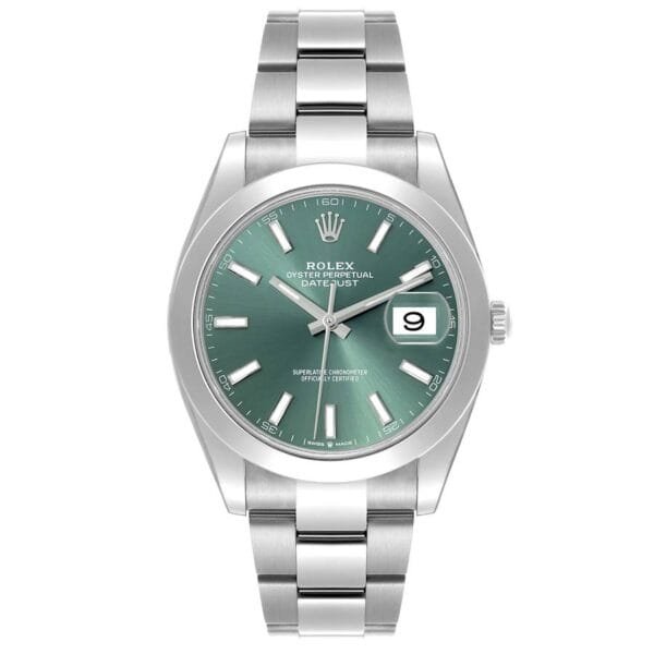 Rolex Datejust Mint Green Dial (Reference 126300). An unworn stainless steel automatic wristwatch with date. 2024