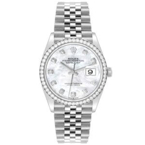 Rolex Datejust (Reference 126284). A stainless steel diamond-set automatic wristwatch with date. 2020