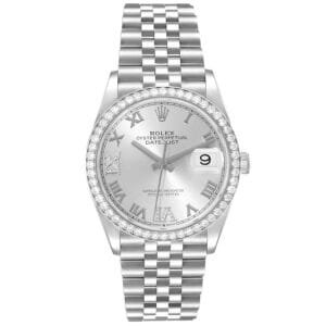 Rolex Datejust (Reference 126284). A stainless steel diamond set automatic wristwatch with date.