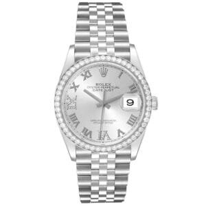 Rolex Datejust (Reference 126284). A white gold stainless steel diamond set automatic wristwatch with date. 2020
