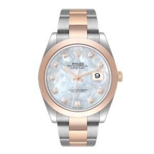 Rolex Datejust (Reference 126301). A rose gold stainless steel diamond set automatic wristwatch with date. 2016-2022