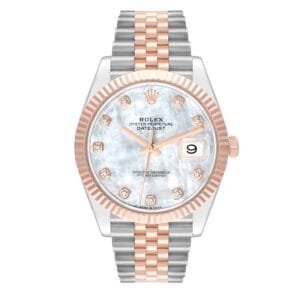 Rolex Datejust (Reference 126331). A rose gold stainless steel diamond set automatic wristwatch with date.