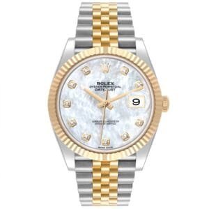 Rolex Datejust (Reference 126333). A yellow gold stainless steel diamond set automatic wristwatch with date.
