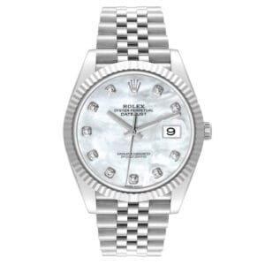 Rolex Datejust (Reference 126334). A white gold stainless steel diamond set automatic wristwatch with date.