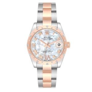 Rolex Datejust (Reference 178341). A rose gold stainless steel diamond set automatic wristwatch with date. 2009-2010