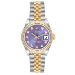 Rolex Datejust (Reference 279173). An unworn yellow gold stainless steel diamond set automatic wristwatch with date. 2018
