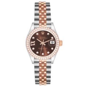 Rolex Datejust (Reference 279381). A rose gold stainless steel diamond set automatic wristwatch with date. 2017