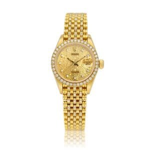 Rolex Datejust (Reference 69138). A yellow gold diamond set wristwatch. circa 1989