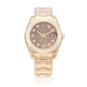 Rolex Datejust (Reference 81308). A yellow gold diamond set automatic wristwatch with date. circa 2008