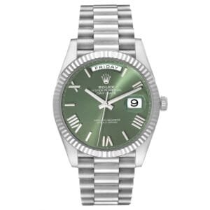 Rolex Day-Date (Reference 228239). A white gold automatic wristwatch with date and day. 2016