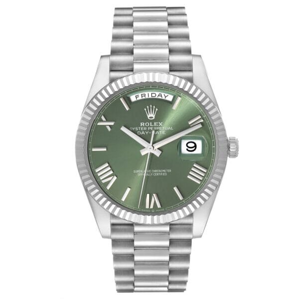 Rolex Day-Date (Reference 228239). A white gold automatic wristwatch with date and day. 2016