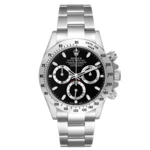 Rolex Daytona (Reference 116520). A stainless steel automatic wristwatch with chronograph.