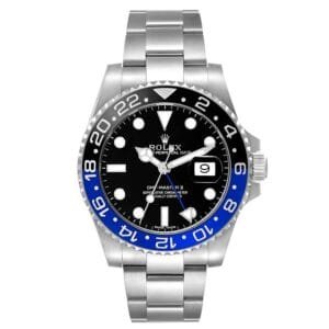 Rolex GMT-Master II Batman (Reference 116710). A stainless steel automatic wristwatch with date.