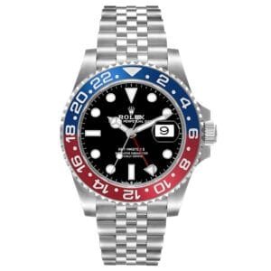 Rolex GMT-Master II Blue Red Pepsi (Reference 126710). A stainless steel automatic wristwatch with date. 2019
