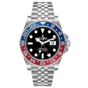 Rolex GMT-Master II Blue Red Pepsi (Reference 126710BLRO). A stainless steel automatic wristwatch with date. 2019