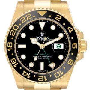 Rolex GMT-Master II (Reference 116718LN). A yellow gold automatic wristwatch with date. 2016