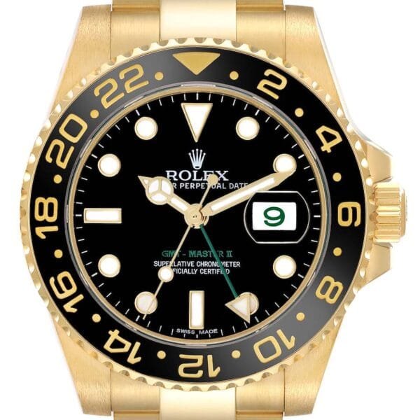 Rolex GMT-Master II (Reference 116718LN). A yellow gold automatic wristwatch with date. 2016