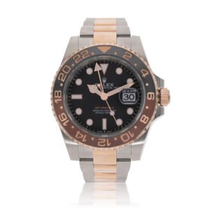 Rolex GMT-Master II Root Beer (Reference 126711CHNR). A rose gold and stainless steel automatic wristwatch with date.