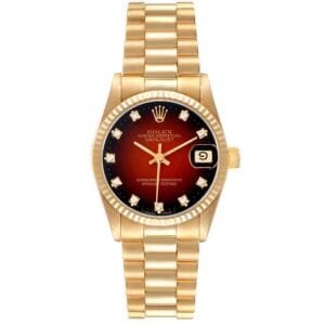 Rolex President Datejust (Reference 68278). A yellow gold diamond set automatic wristwatch with date. 1986-1987