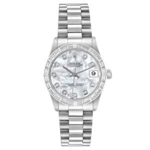 Rolex President Datejust (Reference 78266). A platinum diamond-set automatic wristwatch with date. 2000-2001