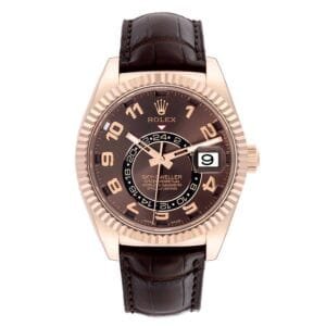 Rolex Sky-Dweller (Reference 326135). A rose gold automatic wristwatch with date, dual time zones and annual calendar. 2020