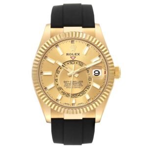 Rolex Sky-Dweller (Reference 326238). A yellow gold automatic wristwatch with date, dual time zone and annual calendar.