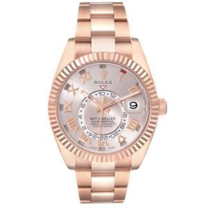 Rolex Sky-Dweller (Reference 326935). A rose gold automatic wristwatch with date, dual time zones and annual calendar.