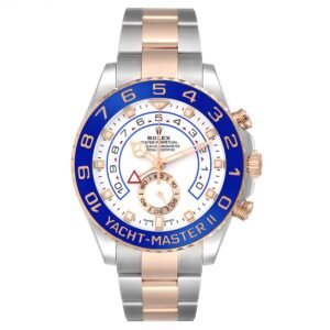 Rolex Yacht-Master II (Reference 116681). A rose gold and stainless steel automatic wristwatch with chronograph.