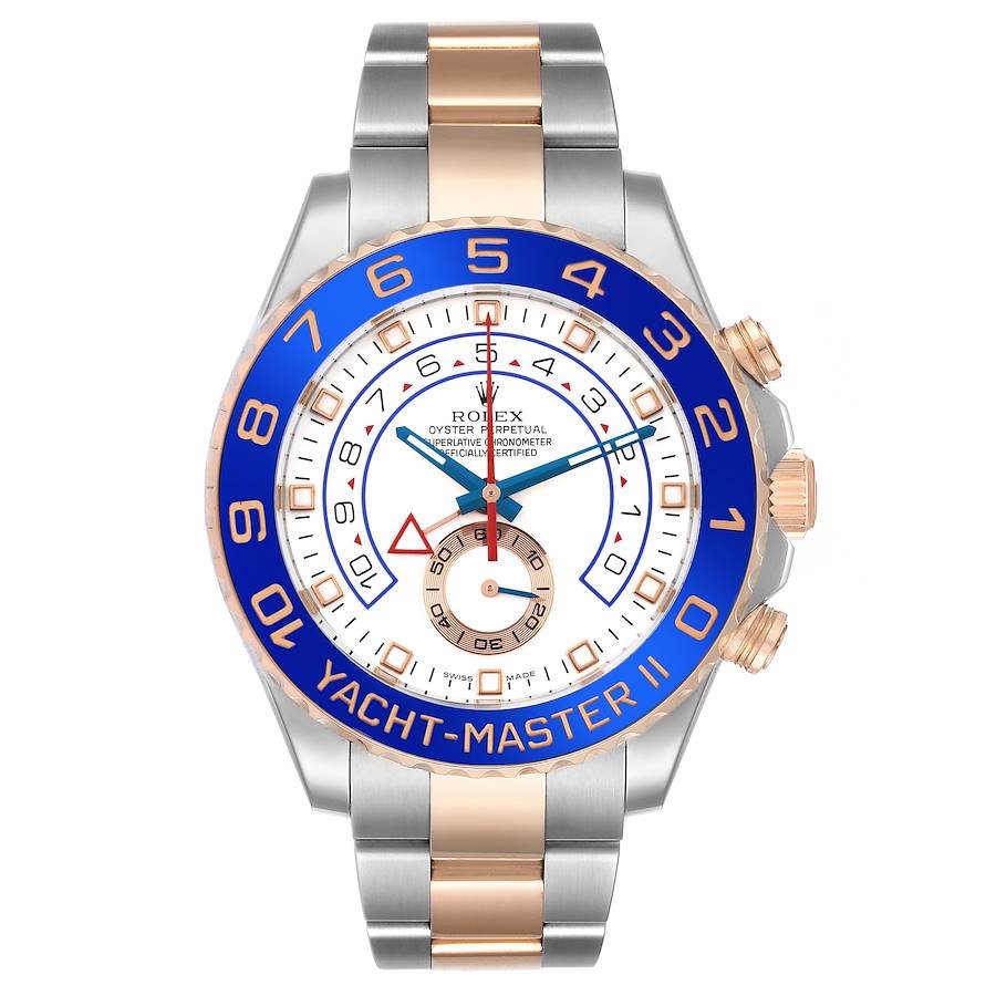 Rolex Yachtmaster II (Reference 116681). A rose gold and stainless steel automatic wristwatch with chronograph. 2012