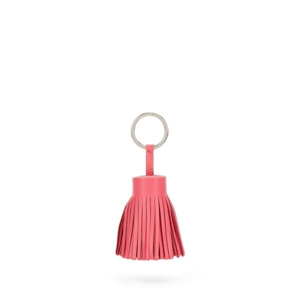 Rose Azalee Milo Lambskin Carmen Key Ring Palladium Hardware