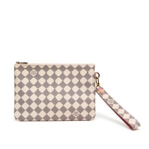 Rose Ballerine and Damier Azur Coated Canvas Studded City Pouch Gold Hardware, 2019