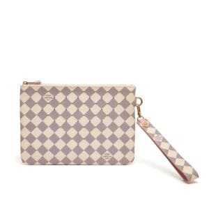 Rose Ballerine and Damier Azur Coated Canvas Studded City Pouch Gold Hardware, 2019