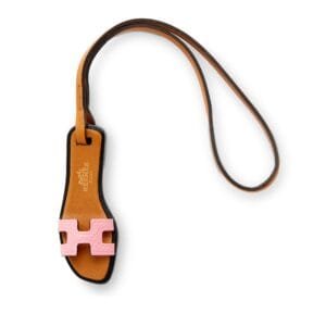 Rose Confetti Epsom, Black Hunter and Gold Butler Leather Oran Nano Charm