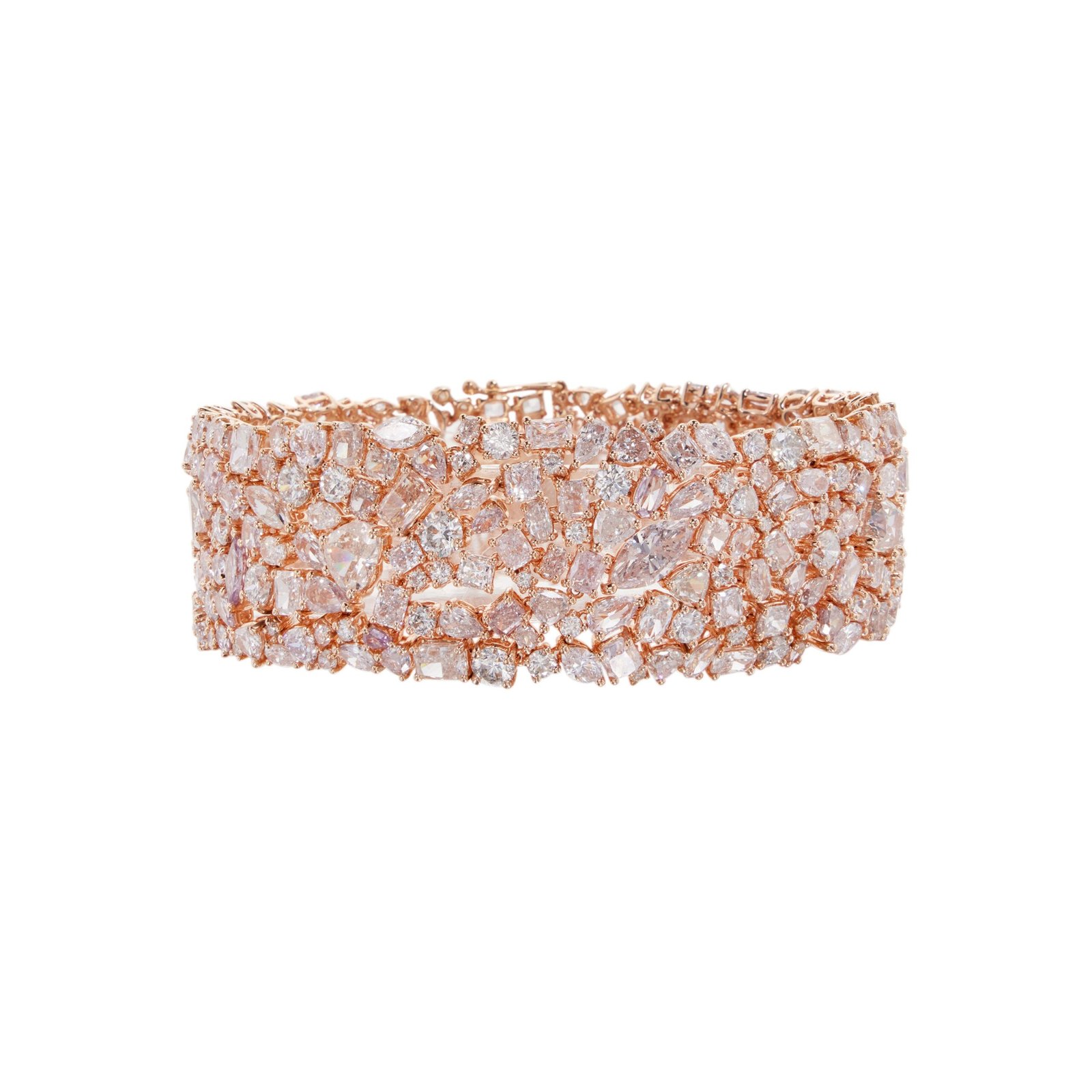 Rose Gold and 30.25ctw Fancy Cut Pink Diamond Bracelet