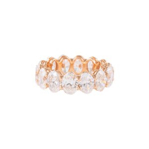 Rose Gold and 7.05ctw Oval Cut Diamond Eternity Band Ring