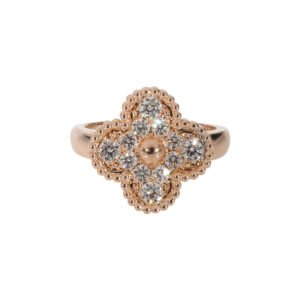 Rose Gold and Diamond Alhambra Ring