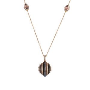 Rose Gold, Diamond, Hematite, Amethyst, Opal, and Rose Quartz Nouvelle Vague Pendant Necklace