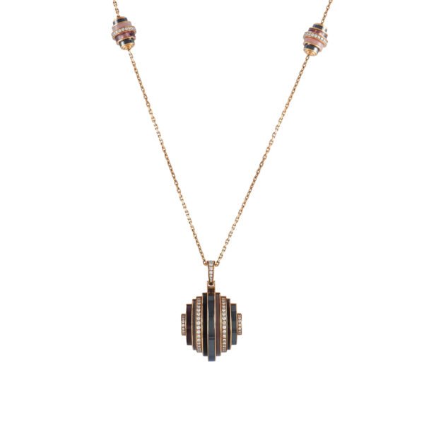 Rose Gold, Diamond, Hematite, Amethyst, Opal, and Rose Quartz Nouvelle Vague Pendant Necklace