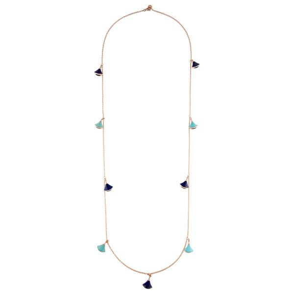 Rose Gold, Turquoise, Lapis Lazuli and Diamond Diva's Dream Necklace