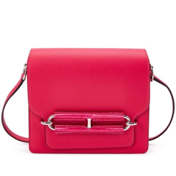 Rose Mexico Evercolor and Alligator Touch Mini Roulis 18 Palladium Hardware, 2021