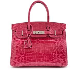 Rose Mexico Shiny Porosus Crocodile Birkin 30 Palladium Hardware, 2020