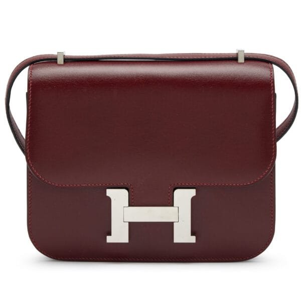 Rouge H Box Calf Mini Constance 18 Palladium Hardware, 2016