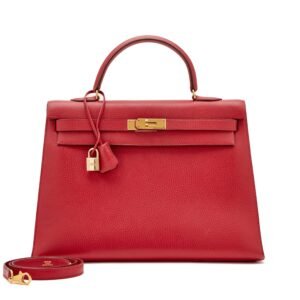 Rouge H Togo Sellier Kelly 35 Gold Hardware, 1992