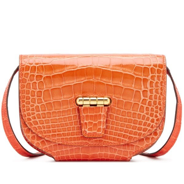 Rouge Indien Shiny Alligator Mini Convoyeur Bag Gold Hardware, 2017